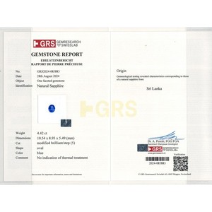 Zafiro Azul Real Facetado, Gema Suelta de 10 mm, Tratado Térmicamente, 4.42 Quilates - Product Image 4