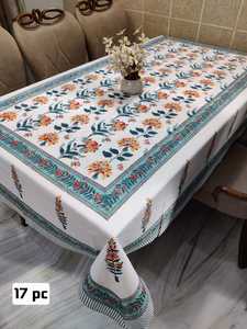 Estampado floral hecho a mano 100% algodón Heritage mantel bloque hecho a mano impreso tradicional rectángulo Diseño Artesanal cubierta - Product Image 2