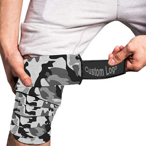 Bandes de compression pour genoux de haute qualité, ajustables, respirantes, en coton, taille personnalisée, pour soulevés de terre, squats et musculation - Product Image 2