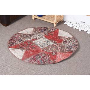 Traditional <b>Red</b> <b>Red</b> Patchwork <b>Wool</b> Rug 33x33ft Boho Style Latex Backed 10mm Abstract for Entryway Bedside 9x12 Rectangle Hallway - Product Image 3