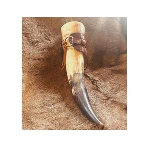 Corne à boire de style luxueux, artisanat viking poli, corne royale pour bière et eau avec logo personnalisé, écologique, taille - Product Image 5
