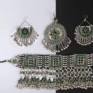 ชุดโชคเกอร์แบบแฮนด์เมดของชาวอัฟกานิสถาน Kuchi ทำจากสเตนเลสดีไซน์ใหม่2024ชุดเครื่องประดับอัฟกันสำหรับงานแต่งงานและอีเวนต์ - Product Image 6