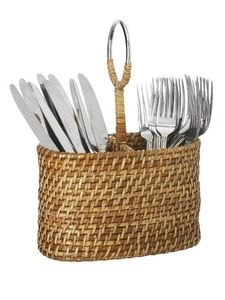 Best Selling Essential Wicker Seagrass Cane Cutlery Holder Handwoven Flatware <b>Basket</b> Caddy From India <b>Storage</b> Rack - Product Image 6