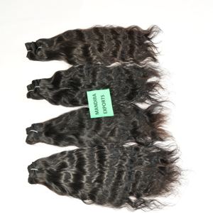 Extensiones de cabello humano vietnamita baratas alineadas con cutícula ondulada suave de doble trama de máquina Natural 100% - Product Image 4