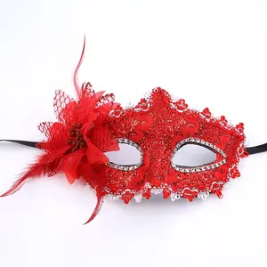 Masquerade מסכת לנשים ונציאנית מסכות חג המולד פרח חצי פנים תחרה עין מסכות