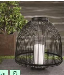 Lanterne élégante en fil d'or avec insert en verre Bougeoir élégant pour la décoration intérieure et les accents d'éclairage ambiant - Product Image 3