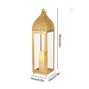 Portavelas Decorativo de Metal con Asa de Linterna |   Decoración Vintage para Interiores, Impermeable, Duradera, para Ramadán, Bodas y Festivales - Product Image 2