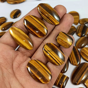 พลอยไทเกอร์อายแบบขายส่ง รูปทรงผสม คาโบชอง คริสตัลบำบัด สำหรับทำเครื่องประดับแบบพันลวด - Product Image 1