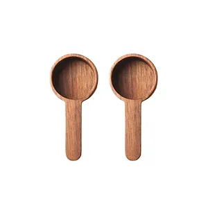 Custom Logo Coffee Measuring Scoop Wooden Scoops Small Bath Salts Spoon Candy Spoon for Spices Tea Coffee Beans
