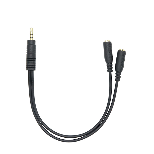 Goochain 3.5mm Stereo Headphone Jack Microphone Y Splitter Male-Female Aux Cable Adapter for Car Use Copper Conductor Nylon
