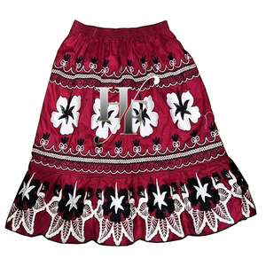 Qualité supérieure Femme Pohnpei Jupe Motif Floral Brodé Midi Taille Élastique Jupes Île Micronésienne Jupes Décontractées - Product Image 5