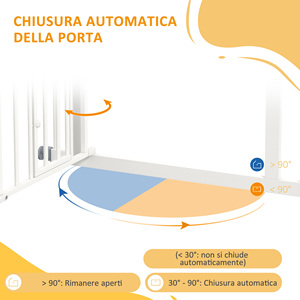 PawHut Dog Gate pour petites et moyennes tailles avec fermeture automatique, en acier et PA, 74-80x76 cm, blanc - Product Image 6