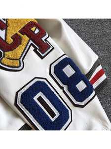 Personalizado de los hombres de lana cuerpo de cuero mangas bordadas Chenille parches Universidad Varsity chaqueta de béisbol Letterman estilo de invierno - Product Image 4