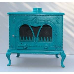 Estufa de Leña Moderna Independiente DORELLO SOBA Modelo MF105 Turquesa para Calefacción Exterior - Product Image 1