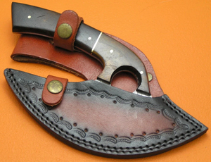 Cortador de Pizza Ulu profesional con hoja de acero de Damasco hecha a mano mango de madera Rosa personalizable OEM DIY cuchillos de uso Industrial - Product Image 4