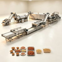 Équipement industriel automatique pour la fabrication de snacks d'arachides enrobés, pour le revêtement, la torréfaction, l'assaisonnement et la production d'arachides.