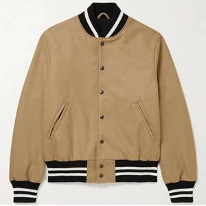 แจ็คเก็ตเบสบอลแบบมีโลโก้สั่งทำพิเศษสำหรับผู้ชาย แจ็คเก็ตบอมเบอร์เรียบๆ สำหรับใส่ตัวอักษร ดีไซน์เฉพาะตัว ปรับแต่งได้ - Product Image 1