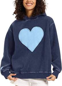 Ladies <b>Oversized</b> Heart Patch Couple's Hoodies and <b>Sweatshirts</b> crafted from cotton polyester heavyweight <b>vintage</b> hoodies - Product Image 5
