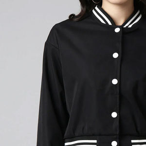 Wholesale Factory Customizable Custom Requirement Premium Quality Manufacture Custom Women Varsity <b>Jacket</b> Cotton Stand Collar - Product Image 6