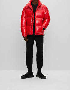 Veste matelassée pour homme, style unique, couleur brillante, imperméable, coupe-vent, fermeture éclair, poche latérale, coupe ample, vêtements de rue - Product Image 2