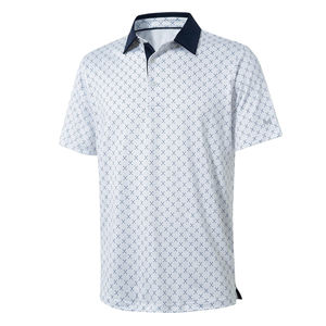 T-shirt de sport personnalisé en jersey 100 % polyester à séchage rapide pour homme, idéal pour le golf, avec impression numérique tricotée - Product Image 4