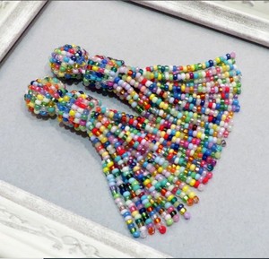 Colorful Beaded Tassel Earrings Multicolor Clip on Earrings Rainbow <b>Stud</b> Seed Bead Earrings <b>Emerald</b> Green Beaded Tassel Earrings - Product Image 1
