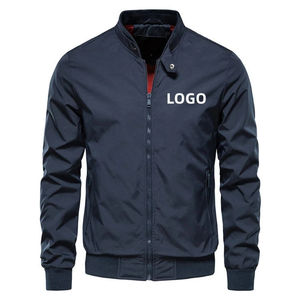 Nueva chaqueta ajustada de invierno con bolsillo y cremallera para hombre a la moda, logotipo personalizado, cuello levantado, último diseño, chaqueta Bomber de lona con cremallera, prendas de vestir - Product Image 4