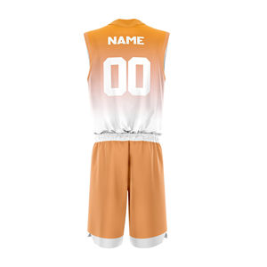 Uniformes de basket-ball d'été respirants en polyester 100% sur mesure en gros avec logo avant, nom et numéro du joueur - Product Image 2