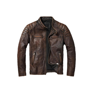 Veste en cuir véritable pour homme, camouflage, 100% cuir de vache naturel, manteau d'hiver réversible, coupe ample, coupe-vent - Product Image 3