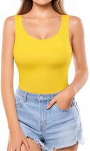 Venta caliente de las mujeres Sexy sólido de una pieza Samavia traje de baño cuello redondo sin mangas transpirable para playa piscina traje de baño al por mayor - Product Image 3