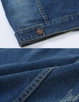 Chaleco vaquero sin mangas de bajo precio, con múltiples bolsillos, personalizable con logotipo, transpirable, de secado rápido, para hombre.