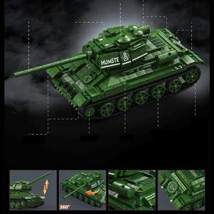 968 + pièces allemand tigre <span class=keywords><strong>char</strong></span> lourd T34 unisexe <span class=keywords><strong>jouet</strong></span> militaire éducatif modèle Ww2 armée <span class=keywords><strong>guerre</strong></span> réservoir bloc et modèle blocs <span class=keywords><strong>de</strong></span> construction ensembles - Product Image 3