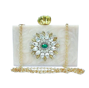 กระเป๋าถือคลัทช์ขนาดเล็กลายหินอ่อนประดับมีสไตล์สำหรับผู้หญิงกระเป๋าสำหรับสุภาพสตรีเครื่องประดับสวน - Product Image 6