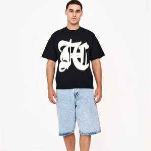 T-shirts personnalisés pour hommes, imprimés, 100% coton, respirants, de haute qualité, tissu en toile épaisse, manches courtes, coupe classique - Product Image 3