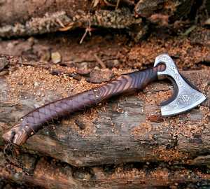 SCL ขวานไวกิ้งเหล็กคาร์บอนปรับแต่งกลางแจ้งดีไซน์ใหม่พร้อมที่จับไม้ - Product Image 1