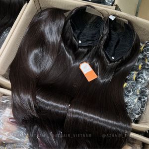 100% brut réel vietnamien 12A Grade Remy Extensions de cheveux humains de haute qualité pleine longueur cheveux tissage Machine Double trame droite - Product Image 4