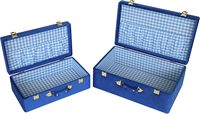 Coffre de rangement pliable moderne en velours bleu avec structure en fer pour la maison, la ferme, le salon, la chambre, les vêtements, les chaussures et les bijoux