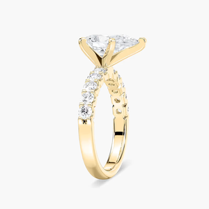 Anillo de Compromiso con Diamante Cultivado en Laboratorio de Corte Pera de 2.50 CTW, Certificado IGI, Oro Sólido de 14K, Banda Pavé, Anillo Solitario para Mujer - Product Image 3