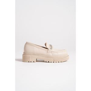 LILA Laceless Ortopédico Sole Stone Detailed Oxford Loafer Mocasín Zapatos de Mujer KT Cream - Product Image 3