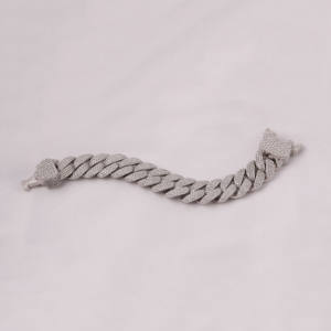 สร้อยข้อมือเพชรมอยส์ซาไนต์สีเงิน925กำไลข้อมือแฟชั่นฮิปฮอปแบบกำหนดเองกำไลข้อมือแฟชั่นสุดหรูสำหรับผู้ชาย - Product Image 4
