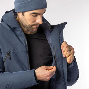 Men Parka <b>Jacket</b> With Custom Logo Thick Padded Body Wind Proof Hood Smooth Lining Finish Quality Stitching And Label Services - Product Image 6