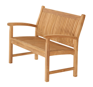 Elegante y Moderno Banco de Jardín de Teca de 120 cm, Asiento Duradero y Confortable para Uso en Exteriores, Parques, Hoteles, Villas, Modelo ID CV Qirana QG-BN048 - Product Image 1