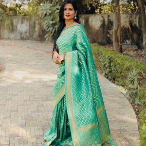 ผ้าแจ็คการ์ด pallu สวยดีไซเนอร์ล่าสุดใช้ได้ทั่วส่าหรี - Product Image 1