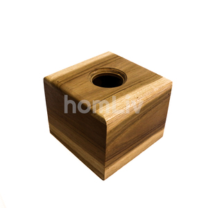 Natural Teak Wood <b>Tissue</b> Box Cover Square Napkin Holder Rustic Table Decor for <b>Wedding</b> Dining Room Handmade Sustainable Material - Product Image 5