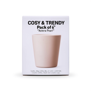 COSY & TRENDY Lot de 6 tasses à café en céramique 'Astera Pearl' élégantes et confortables - Product Image 2
