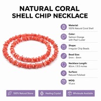 Collier en éclats de coquillages de corail naturel avec chaîne plaquée argent, bijoux perlés en pierre de plage style bohème, vente en gros pour femmes