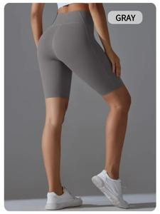 Wholesale Custom 100% Cotton Yoga Shorts Tights for Women High-Waisted Mid-Waist Gym <b>Legging</b> Pockets Casual Knitted Style - Product Image 2