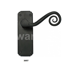 Manija de puerta con diseño de hoja de peltre plateado con cerradura de llave, manija de puerta decorativa para el hogar, cocina, baño, Hotel y Villa, uso de puerta - Product Image 6