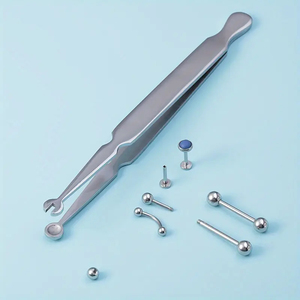 Pince à épiler de haute précision pour bijoux corporels pince à épiler chirurgicale en acier inoxydable pour nez, oreille, outil de perçage du ventre - Product Image 3