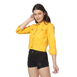 Ensemble short en jean 2 pièces pour femme, sur mesure, motif uni, écologique, pour usage quotidien – Vente chaude - Product Image 5